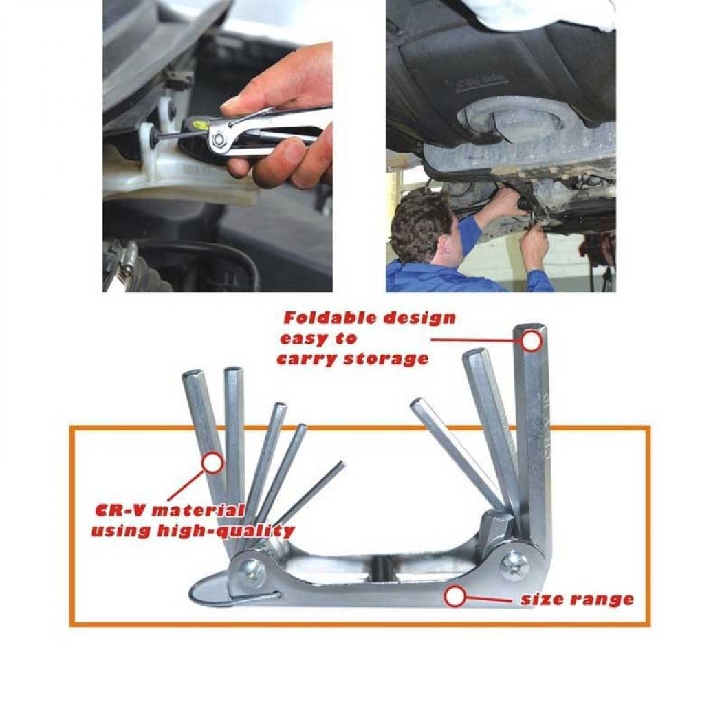 7 Pcs Folding Hex Key Wrench Set